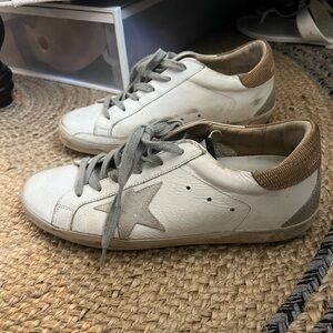 Golden Goose White W/ Beige and Grey detail